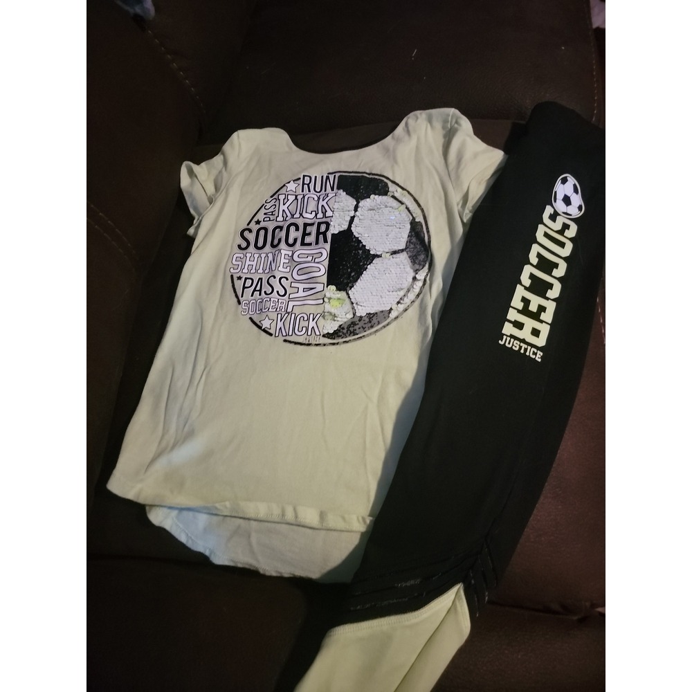 Justice soccer outfit size 10 top leggings‎